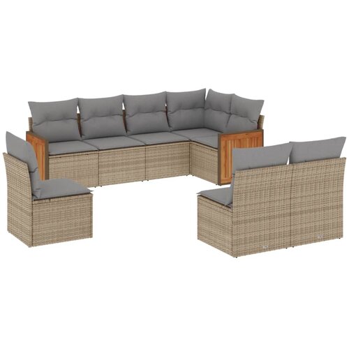 8-dijelni set vrtnih sofa od poliratana s jastucima Slike