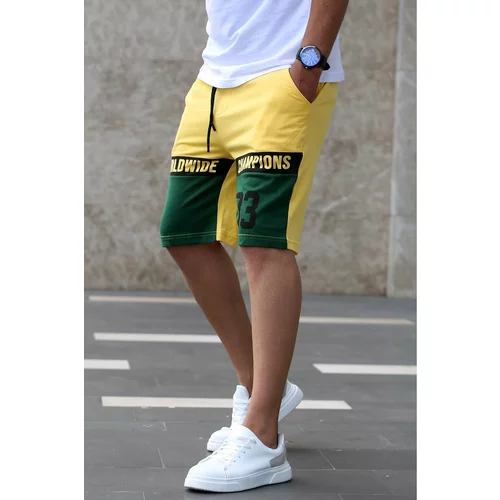 Madmext Color Block Yellow Shorts 2920