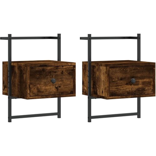Maison Chic 2 kosi stenske nočne omarice - Nočne mize dimljen hrast 35x30x51 cm inž. les, (21687101) Cene