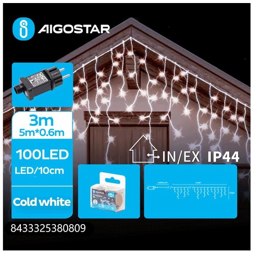Aigostar led spolja&scaron;nji niz 100xLED/8 funkcija 8x0,6m IP44 hladna bela Cene
