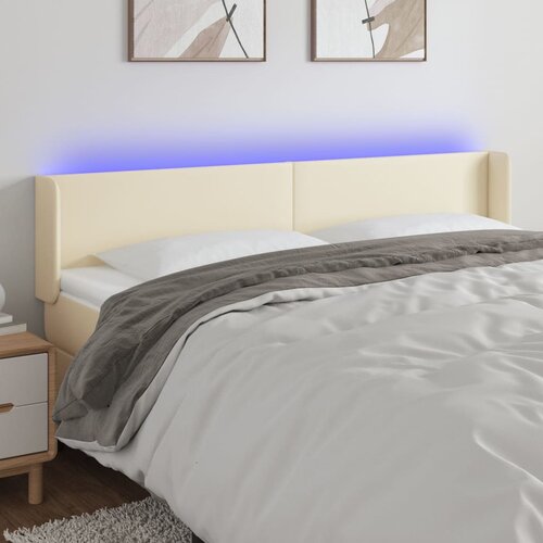  LED uzglavlje krem 183x16x78/88 cm od umjetne kože Cene