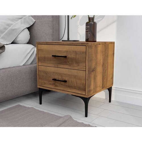 Hanah home noćni ormarić zen 3670 brown nightstand Slike