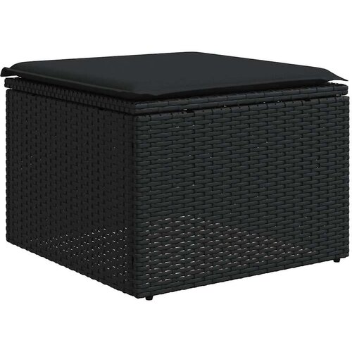VidaXL 7-dijelni set vrtnih sofa od poliratana s jastucima crni Slike