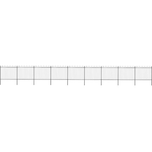  Vrtna ograda s obručem na vrhu Čelik 1603,5x150 cm Crna Cijene