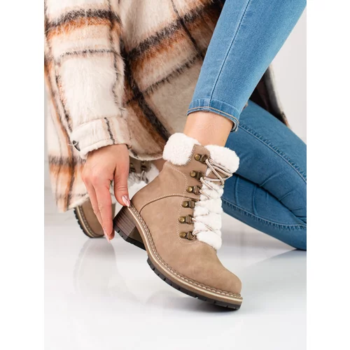 SHELOVET Women's trappers with sheepskin coat