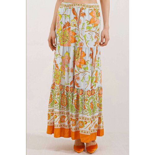 Bigdart 1898 Patterned Long Skirt - Orange Slike