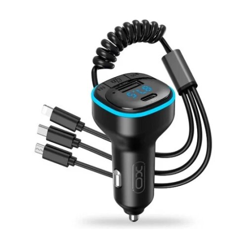 FM TRANSMITTER SA PUNJAČEM I KABLOM ZA AUTO XO 3 U 1 XO-BCC07 BLUETOOTH HANDSFREE USB-C/USB-MICRO/LIGHTING *MD *SR Cene