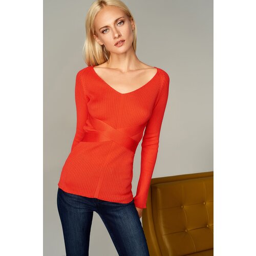 Trendyol Sweater - Red - V Neck Slike