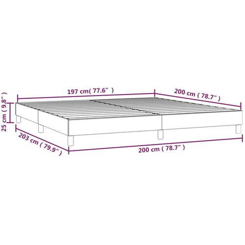  Okvir za krevet s oprugom tamnosivi 200x200 cm od tkanine Slike