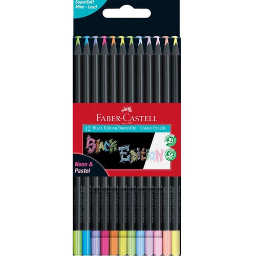 Faber-Castell Barvice Black Edition Neon Pastel, 12 kosov Cene