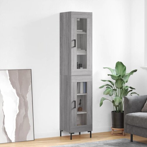 VidaXL Visoka omara siva sonoma 34,5x34x180 cm inženirski les Slike