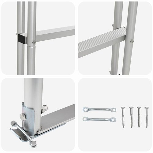  Ljestve za dok s 3 koraka Srebrno 45 x 11,5 x 134 cm Aluminij Slike