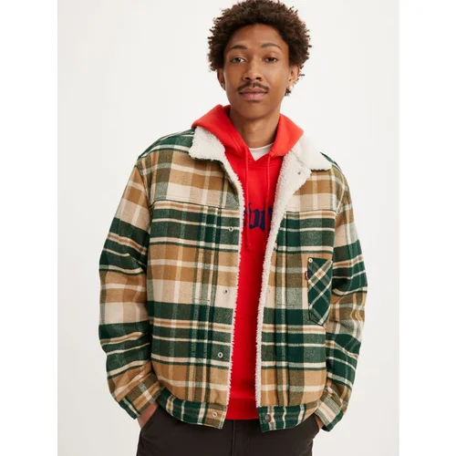 Levi's Levi&#39;s Green-brown men&#39;s checkered jacket with Levi&#39;s® Type 1 Sh - Men