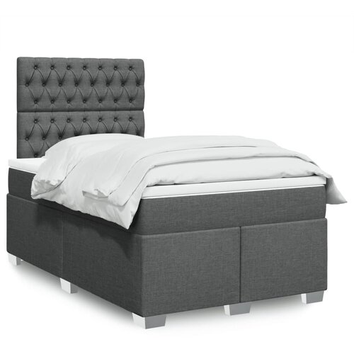  Krevet box spring s madracem tamnosivi 120 x 190 cm tkanina Cijene