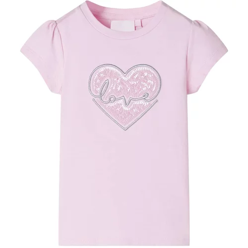 vidaXL Otroška majica s kratkimi rokavi svetlo roza 104