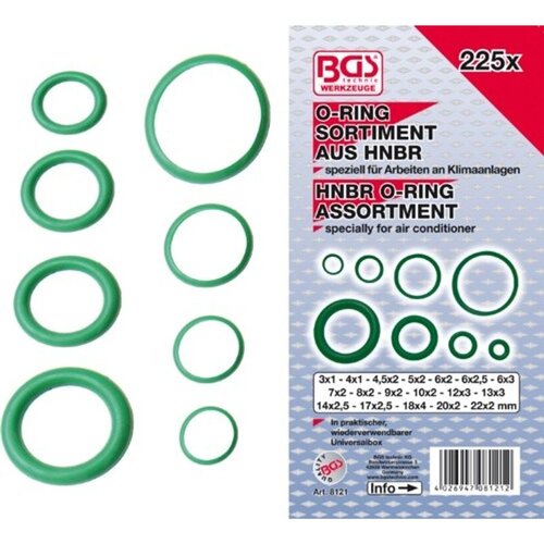 BGS set O-ring HNBR brtvi 3-22mm 225 kom pro+ 8121 Cijene
