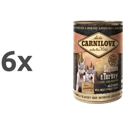 Carnilove Dog Puppy - losos & puran, 400g 6 x 400 g Cene