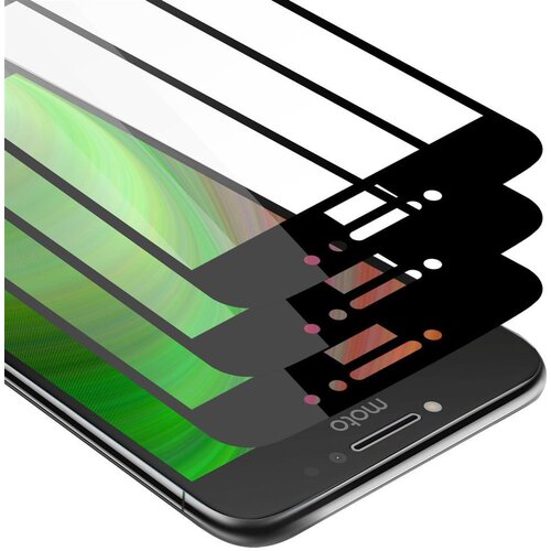 Cadorabo Motorola MOTO E4 - Za&scaron;čitna folija v transparentno s čarno - 3-pack Kaljeno steklo za za&scaron;čito zaslona s trdoto 9H in 3D dotikom, (20547915) Cene