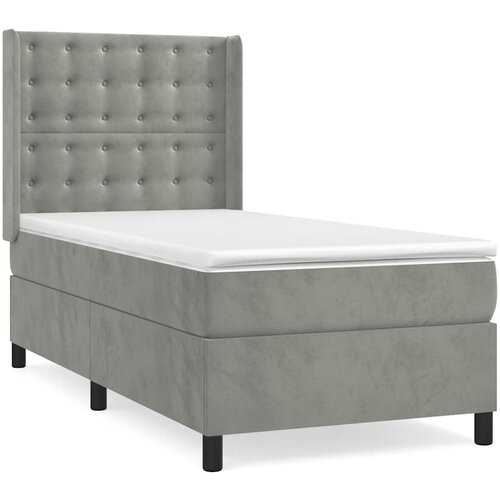 Box spring krevet s madracem svjetlosivi 100x200 cm bar&amp;scaron;unasti Slike