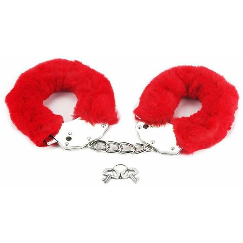 Red furry Cuffs Metalne Lisice Crveno Krzno Slike