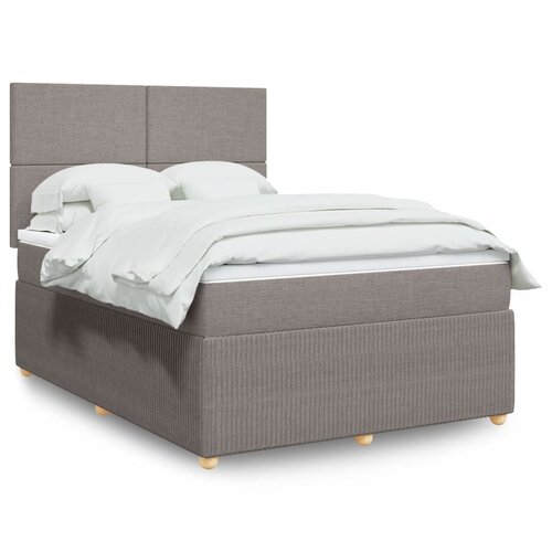 vidaXL Box spring postelja z vzmetnico taupe 140x190 cm blago Cene