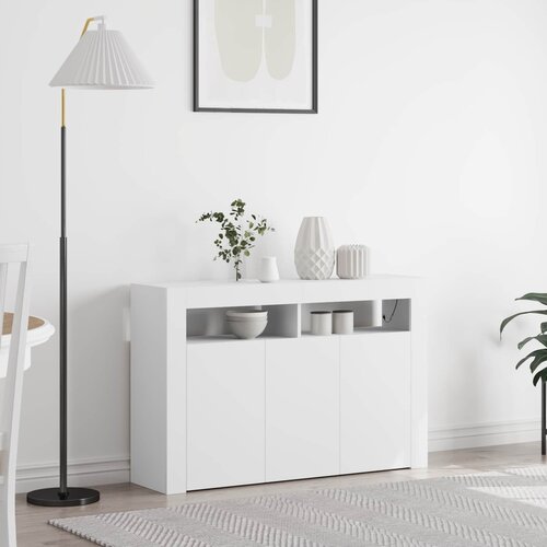  Kreveta S LED lampica Bijelo 116 x 30 x 75 cm Konstruirano drvo Cene