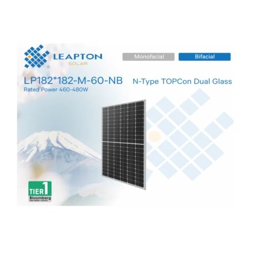 Leapton energy PV modul LEAPTON,480W,BF,N Tip,1200mm, silver frame Slike