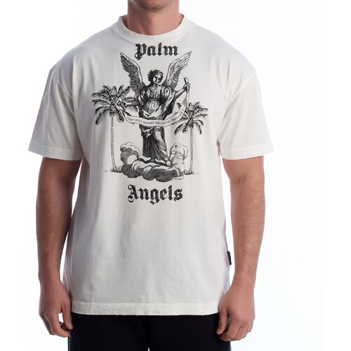 Palm Angels Majice s kratkimi rokavi PMAA072F23JER0030-110 Bela Cene