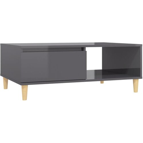 Maison Chic Klubska mizica - kavna mizica - Nizka mizica visok sijaj siva 90x60x35 cm iverna plo&amp;scaron;ča, (21752323) Slike