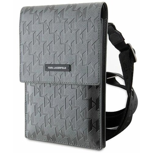 Karl Lagerfeld SAFFIANO MONOGRAM PLAKETA SREBRNA ŽENSKA TORBA, (21981002) Cene