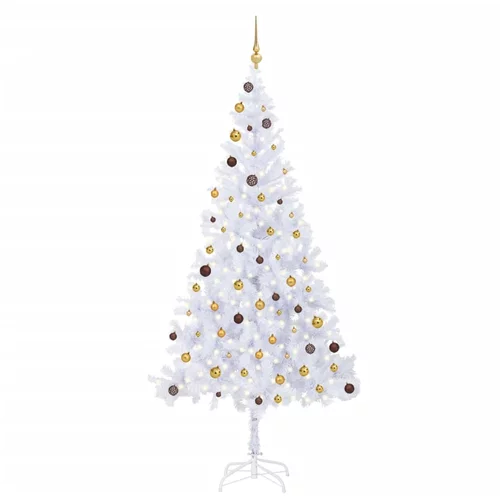  Umjetno osvijetljeno božićno drvce s kuglicama 210 cm 910 grana