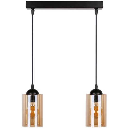 Candellux Lighting Crna visilica sa staklenim sjenilom 10x34 cm Bistro - Slike