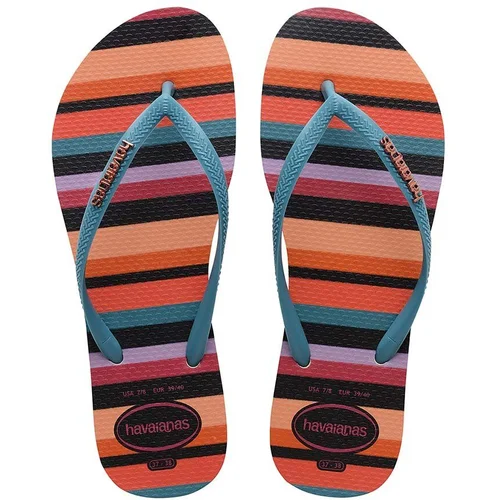 Havaianas Japanke SLIM PATCHWORK za žene, ravni potplat, 4148944.9659