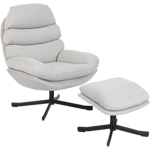 HOMCOM sprostitveni naslonjač s stolčkom poliester, jeklo 93D x 78&Scaron; x 100V cm Krem bela, (5000242832) Cene