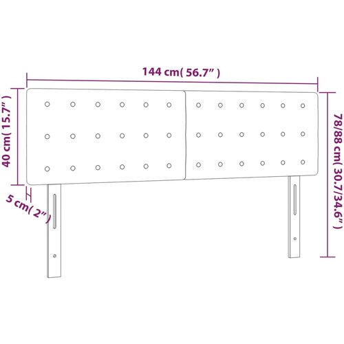  LED uzglavlje boja cappuccina 144 x 5 x 78/88cm od umjetne kože Slike