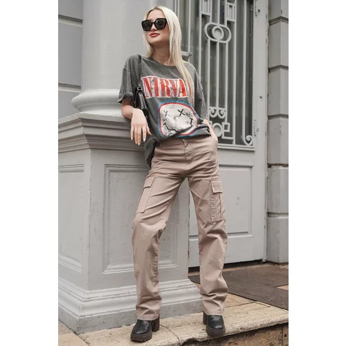 Madmext Pants - Beige - Relaxed