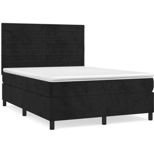 Maison Chic Box spring postelja - Vzmetna postelja z vzmetnico črna 140x200 cm žamet SL15670, (21883919) Cene