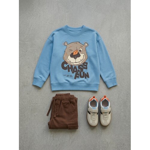 Sinsay Crewneck majica s printom medvjedića od flisa Slike