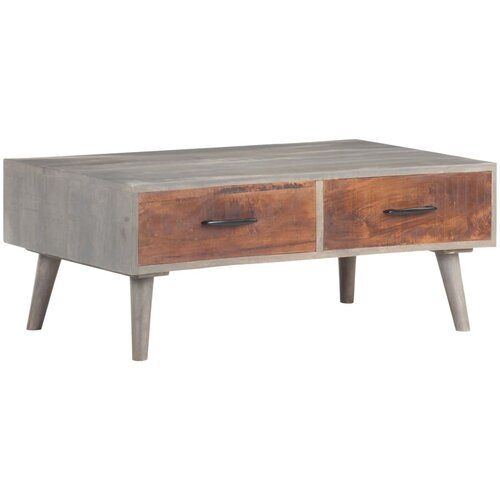 The Living Store Klubska mizica siva 100x60x40 cm trden mangov les - Klubska Mizica, (21574760) Cene