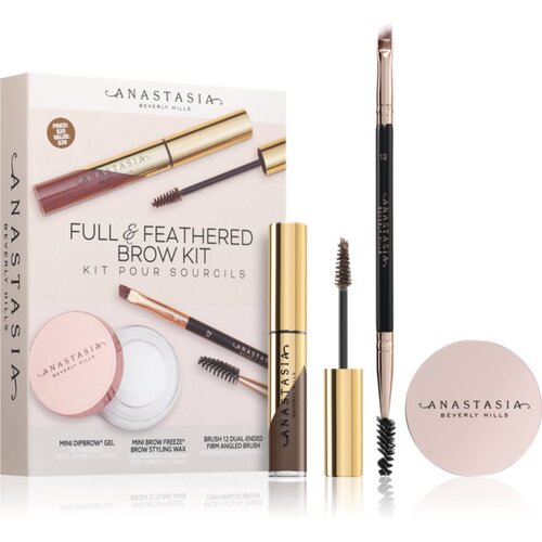 Anastasia Beverly Hills Full &amp;amp; Feathered Kit Soft Brown set za oblikovanje obrva 12 Slike