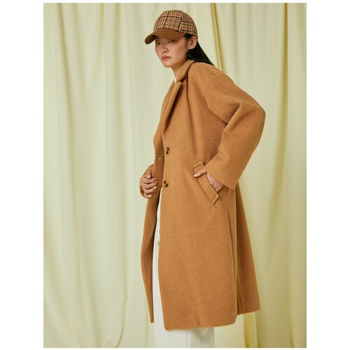 Koton Coat - Brown - Double-breasted Cene