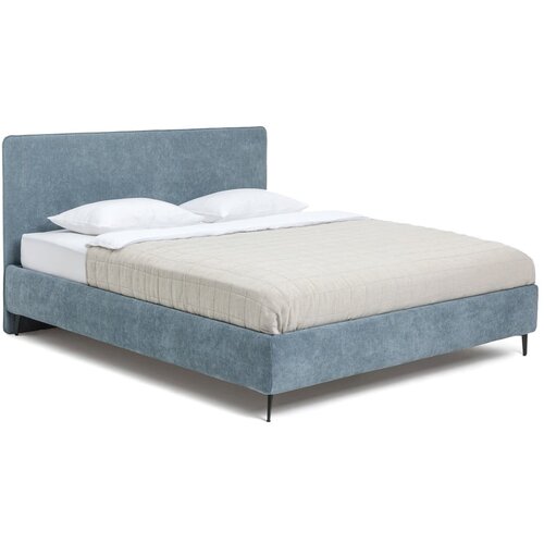 Bonami Selection Plavi tapecirani bračni krevet s madracem/letvičastim okvirom 160x200 cm Noira Slim - Cijene