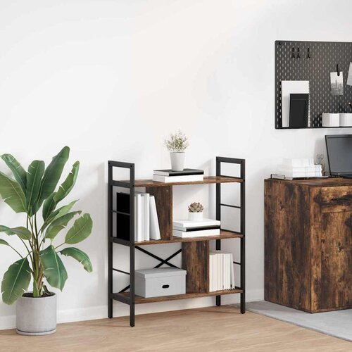 VidaXL Polica Dimljeni hrast 75 x 30 x 91 cm Konstruirano drvo Slike