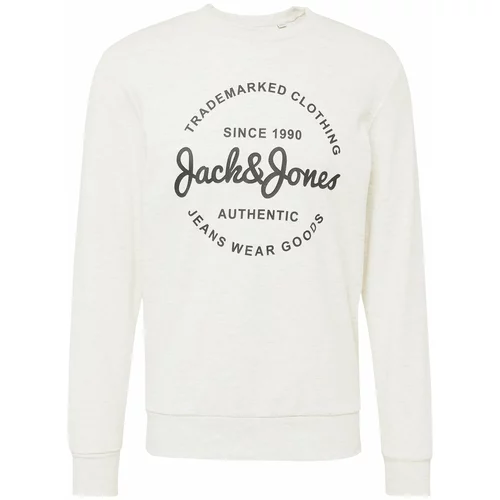 Jack & Jones Sweater majica 'FOREST' crna / bijela melange