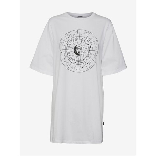 Noisy May White Womens Oversize T-Shirt Zodiac - Women Slike