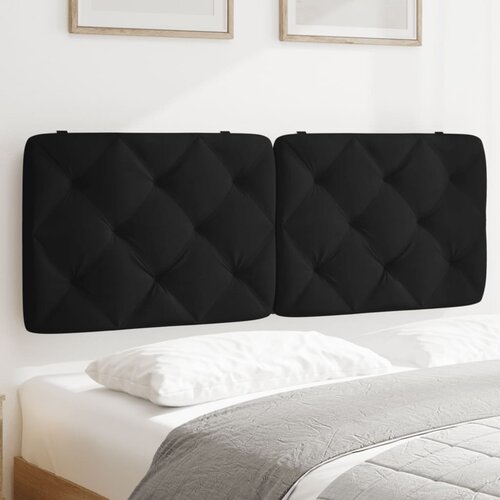 vidaXL Vzglavna stranica črna 140 cm žamet Cene