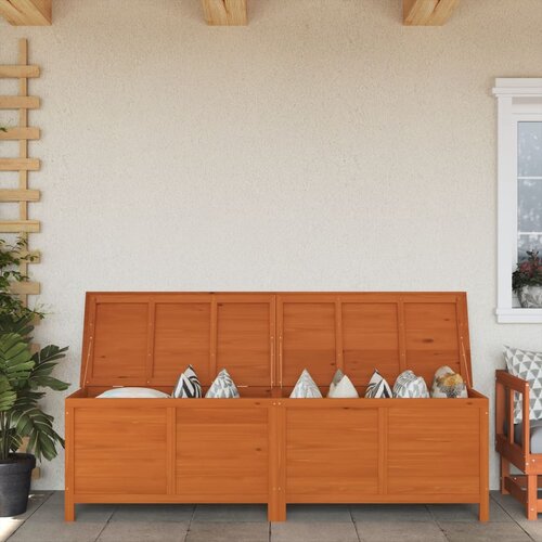 VidaXL Vrtna &amp;scaron;katla za shranjevanje rjava 198,5x50x56,5 cm trdna jelka Slike