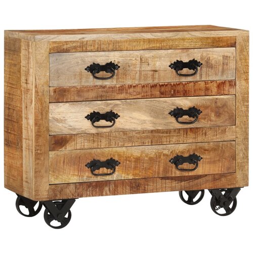 The Living Store Komoda s 3 predali 80x30x65 cm trden robusten mangov les - Komoda, (21440867) Slike
