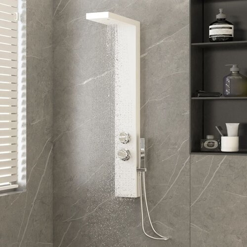 vidaXL Panel za tuširanje aluminijski bijeli Cijene