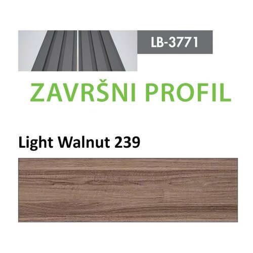 AGT profil Zidni MDF Završni LB-3771-B Light Walnut (239) 2800x38x18mm ( 026-128 ) Cene